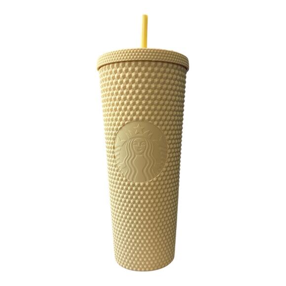 Starbucks 2021 China Butter Yellow Matte Studded 24oz Cup  Starbucks Butter Yellow Studded Tumbler Venti 24 ounce China Cold Cup Matte NEW